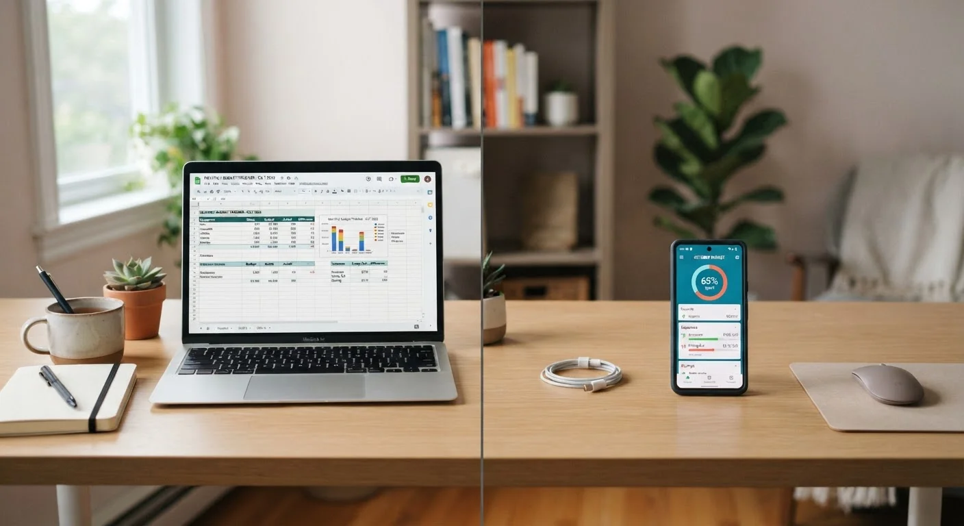 Spreadsheet vs. App: Tracking Your Budget in Two Different Ways